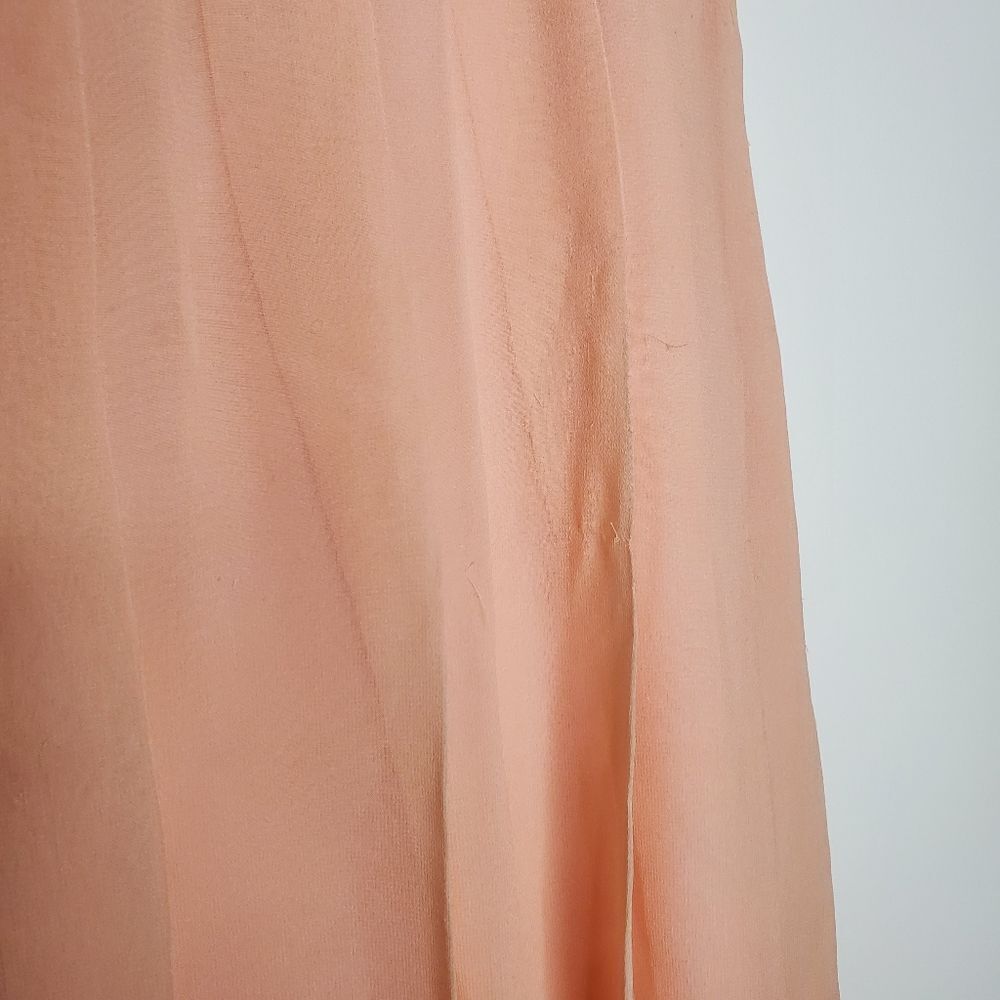 Y2K 00s 2005 Banana Republic Pastel Pink 100% Silk Tulle Pleated Mini Skirt Sz 4 - Picture 4 of 7